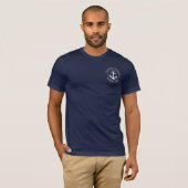 Nautisch anker touw aangepaste bootnaam t-shirt (Voorkant volledig)