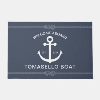Nautisch anker touw boot naam deurmat