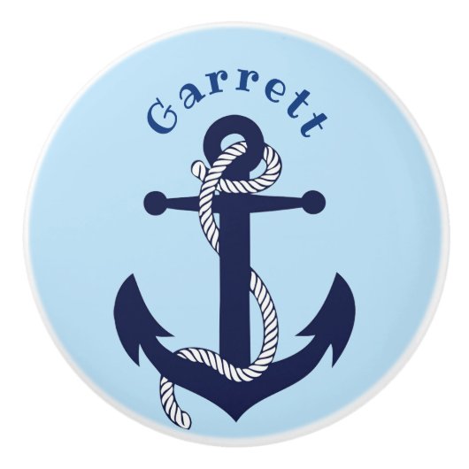 Nautisch, Anker Touw Custom Keramische Knop (Voorkant)