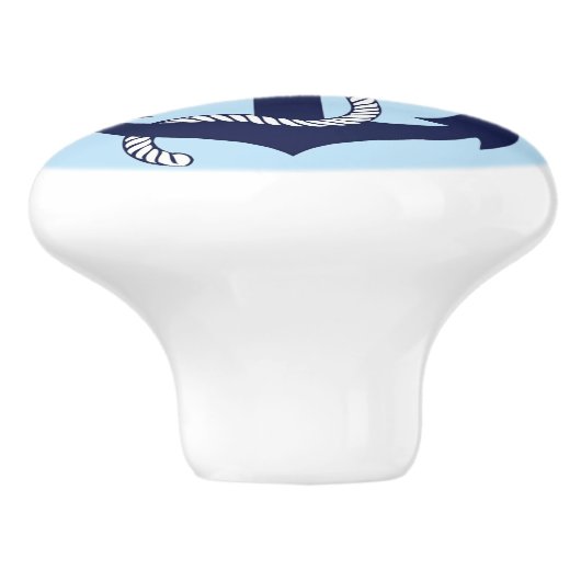 Nautisch, Anker Touw Custom Keramische Knop (Zijkant)