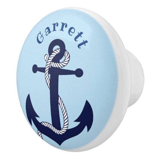 Nautisch, Anker Touw Custom Keramische Knop (Rechts)