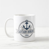 Nautisch anker & touw Gepersonaliseerde Logo Koffiemok (Links)