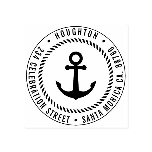 Nautisch anker & touw | Teruggaveadres Rubberstempel (Afrduk)