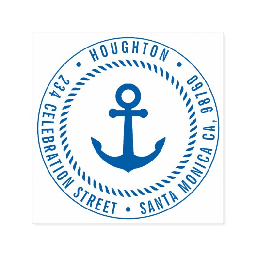 Nautisch anker & touw | Teruggaveadres Zelfinktende Stempel (Design)