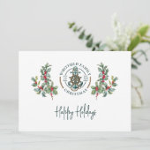 Nautisch Anker Tropische Kerstfamilie Feestdagenkaart (Staand voorkant)