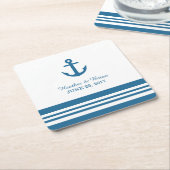 Nautisch Anker Trouwpapier Onderzetters (Schuin)