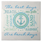 Nautisch anker Typografie Beach Lge Ceramic Tile Tegeltje (Voorkant)