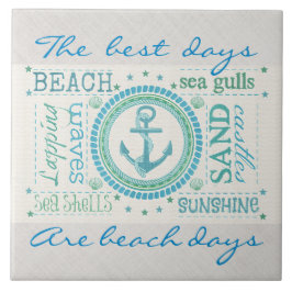 Nautisch anker Typografie Beach Lge Ceramic Tile Tegeltje