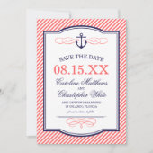 Nautisch anker van de marine en koraal sparen de D Kaart (Voorkant)