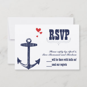 Nautisch anker van de marine met een aanraakbewegi RSVP kaartje