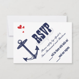 Nautisch anker van de marine met een aanraakbewegi RSVP kaartje