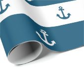 Nautisch Anker Verpakkingsdocument Cadeaupapier (Rol Hoek)