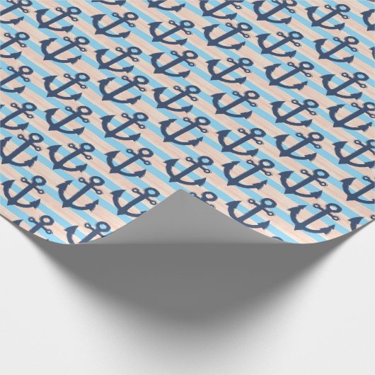 Nautisch Anker Verpakkingsdocument Cadeaupapier (Hoek)