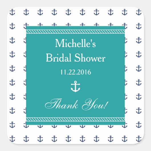 Nautisch Anker Vrijgezellenfeest Favor Sticker (Voorkant)