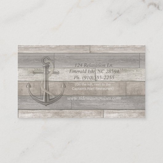 Nautisch Anker w/Rope Visitekaartje (Achterkant)