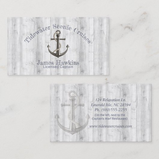 Nautisch Anker w/Rope Visitekaartje (Voorkant / Achterkant)