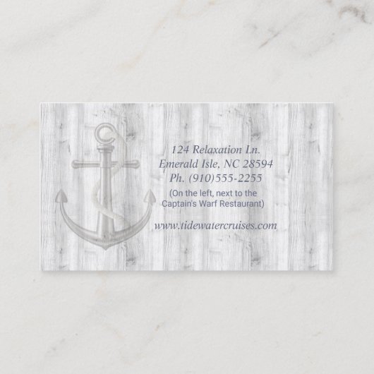 Nautisch Anker w/Rope Visitekaartje (Achterkant)