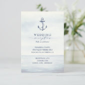 Nautisch Anker Waterverf Oceaanontvangst Informatiekaartje (Staand voorkant)