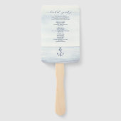 Nautisch Anker Waterverf Ocean Bruiloft Handwaaier (Achterkant)