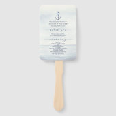 Nautisch Anker Waterverf Ocean Bruiloft Handwaaier (Voorkant)