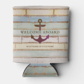 Nautisch Anker WELKOM AAN BOORD Rustieke Boot Naam Blikjeskoeler (Voorkant)