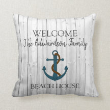 Nautisch anker welkom bij familienaam strand house