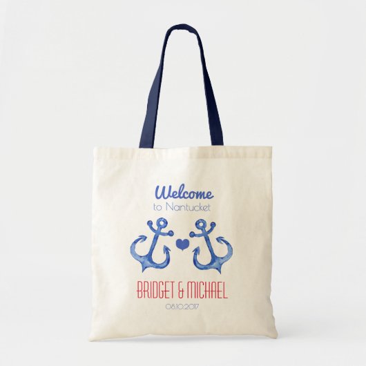 Nautisch anker | Welkomsttas van bestemming bruilo Tote Bag (Voorkant)