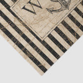 Nautisch Anker  Wereldkaart Monogram Tissuepapier (Detail)