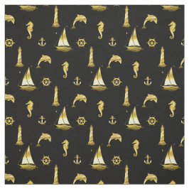 Nautisch anker/wiel/dolfijn/zeepaard/vuurtoren stof