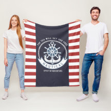 Nautisch anker, wiel, marineblauw, rode strepen