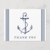 Nautisch Anker Wit Dank Je Wel Briefkaart (Voorkant)