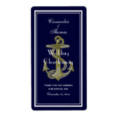 Nautisch Anker Witte Marine V Wijnfles Etiket (Voorkant)