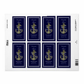 Nautisch Anker Witte Marine V Wijnfles Etiket (Full Sheet)