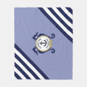 Nautisch anker/zeepaardje/goud/naam aanpassen fleece deken (Voorkant)