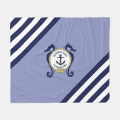 Nautisch anker/zeepaardje/goud/naam aanpassen fleece deken (Voorkant (Horizontaal))