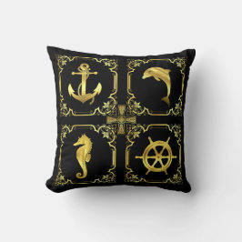 Nautisch anker/zeilboot/wiel/vuurtoren/dolfijn+ kussen