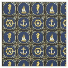 Nautisch anker/zeilboot/wiel/vuurtoren/dolfijn stof