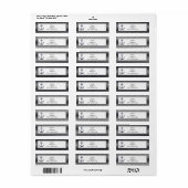 Nautisch Anker Zilveren Zwarte Strepen Adres Etiket (Full Sheet)