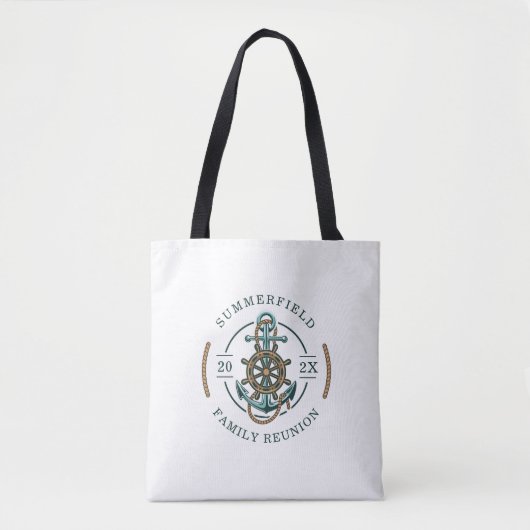 Nautisch anker Zomer Familie Reünie Custom Tote Bag (Voorkant)