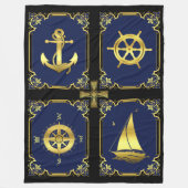 Nautisch anker-/zweefbootwiel/kompas/Cletic X Fleece Deken (Voorkant)