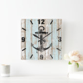 Nautisch Ankerhout Vierkante Klok (Huis)