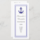 Nautisch ankerkerk bruiloft programma programmakaart (Voorkant / Achterkant)