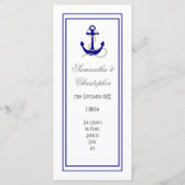 Nautisch ankerkerk bruiloft programma programmakaart (Voorkant)