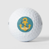 Nautisch ankerontwerp, gepersonaliseerde golfballe golfballen (Voorkant)