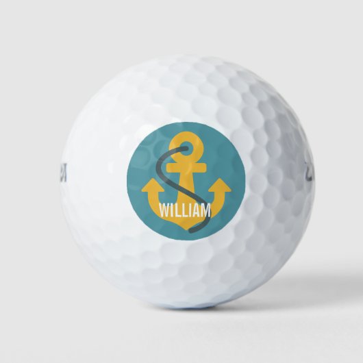 Nautisch ankerontwerp, gepersonaliseerde golfballe golfballen (Voorkant)