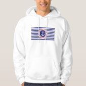 Nautisch ankerontwerp met strepen hoodie (Voorkant)