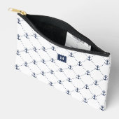 Nautisch ankerpatroon monogram etui (Open)