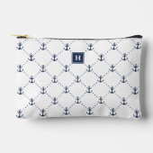 Nautisch ankerpatroon monogram etui (Voorkant)