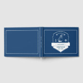 Nautisch ankerpictogram en zeiljacht Navy Blue Gastenboek (Volledig)