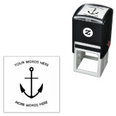 Nautisch ankerpictogram & gebogen aangepaste tekst zelfinktende stempel (In situ)